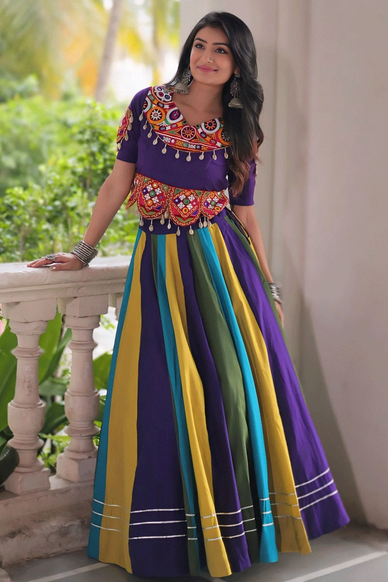 Fully Stitched Multicolor Ghagra Choli For Navratri