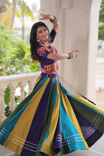 Fully Stitched Multicolor Ghagra Choli For Navratri