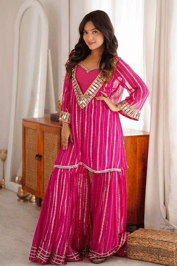 Ganesh Chaturthi Special Top With Sharara For Girl