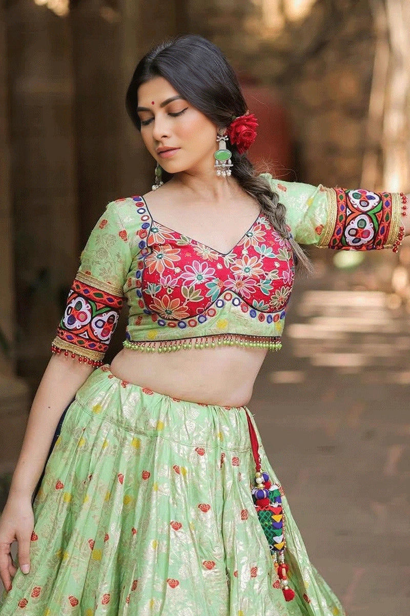 Navratri Special Real Mirror Work Chaniya Choli