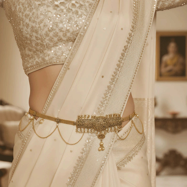 South Indian Style Multi-Layered Jhalar Kamarbelt For Girl