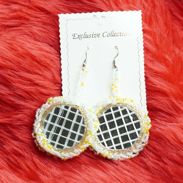 Traditional Handmade Mirror Work Earrings