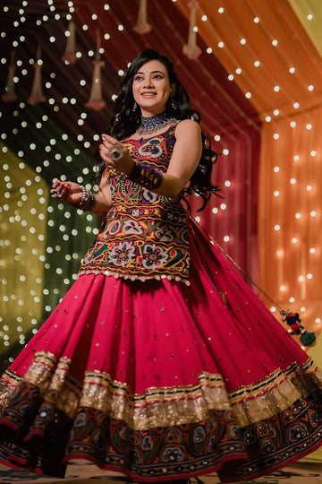 Fully Stitched Gamthi Work Chaniya Choli For Navratri