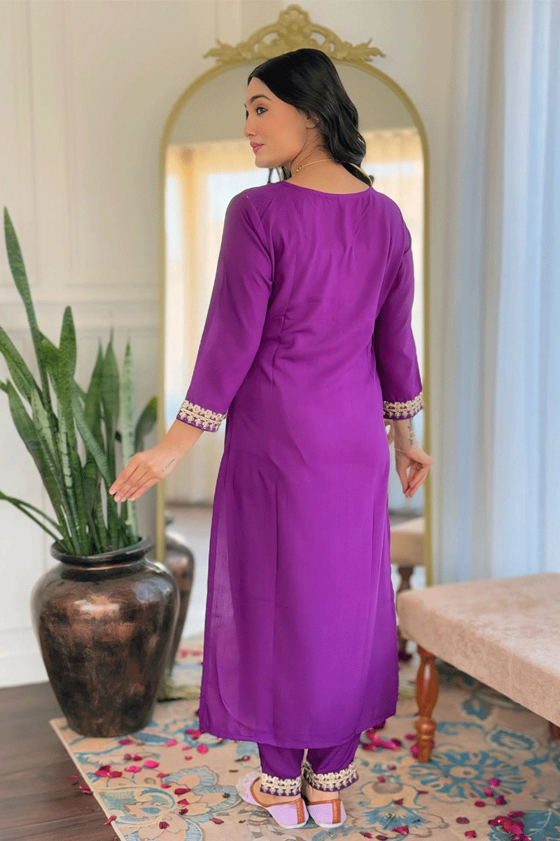 Purple Color Long Kurti For Raksha Bandhan 2025