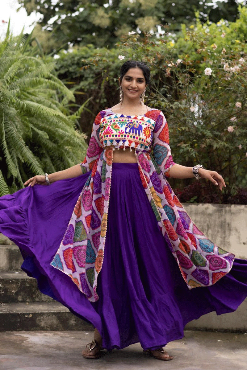 Ready To Wear Navratri Special Gamthi Work Lehenga Choli