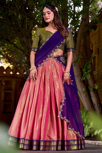 South Indian Style Half Saree For Gen Z Girls