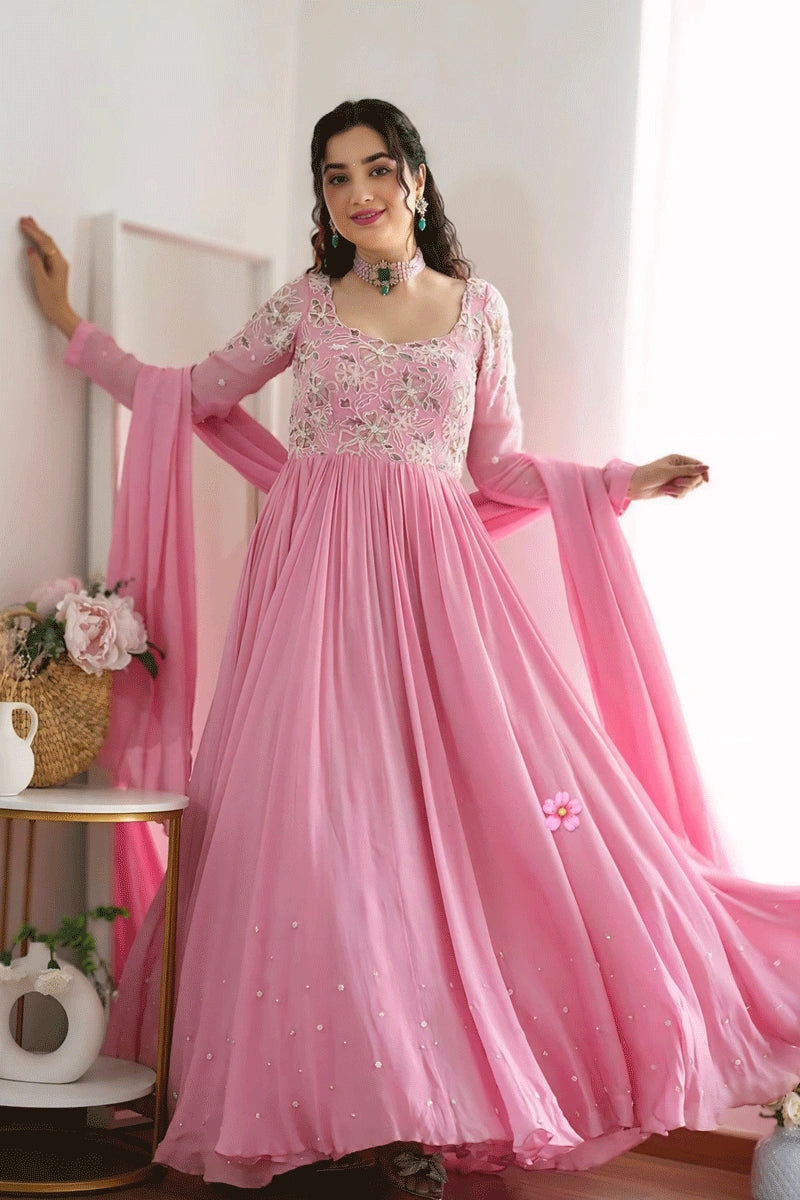 Baby Pink Anarkali Gown