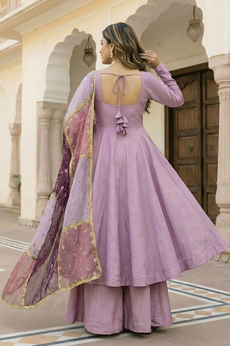 Backless Anarkali Plazo Su