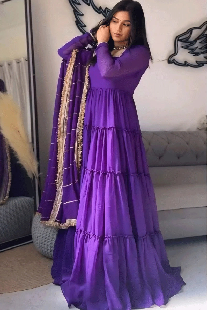 Ruffle style Anarkali gown