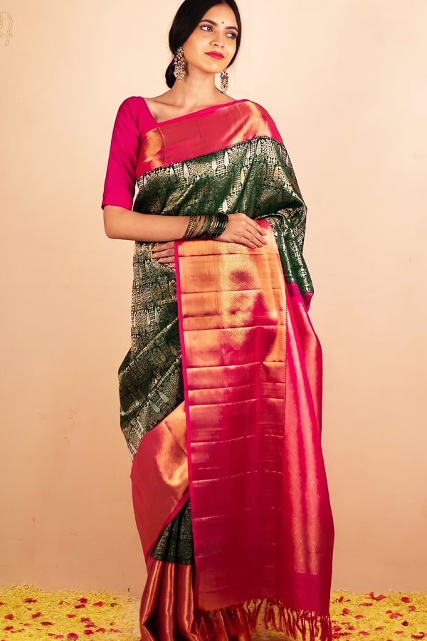 Banarasi Cotton Silk Saree For Festival - Anaya Designer Studio