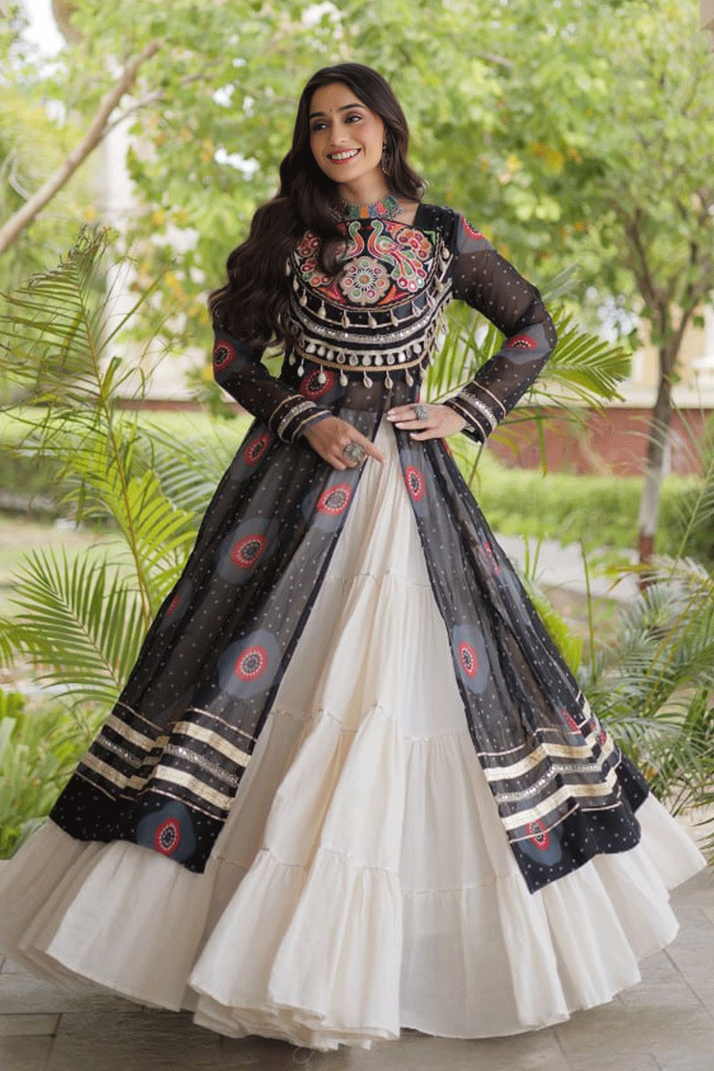 Bandhani Print Kutchi Patchwork Lehenga
