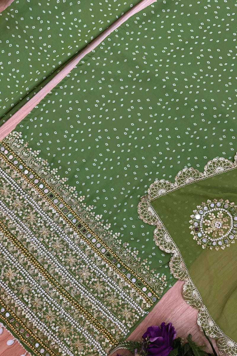 Bandhani georgette gown