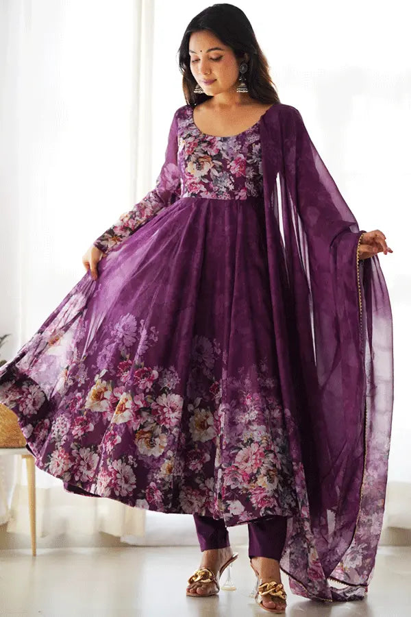 Beautiful Floral Gown For Girls