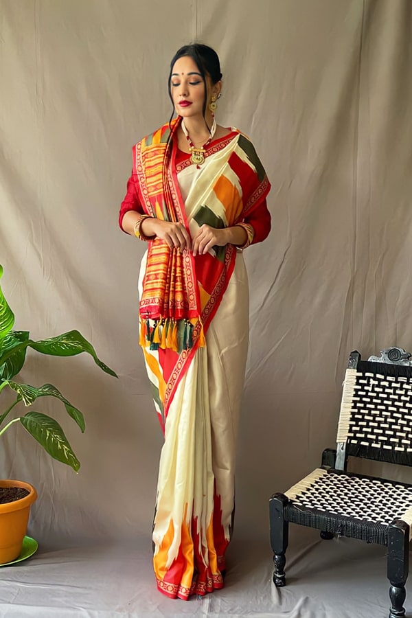 Bengali traditional saree for Durga puja 2021 - Anaya Designer Studio