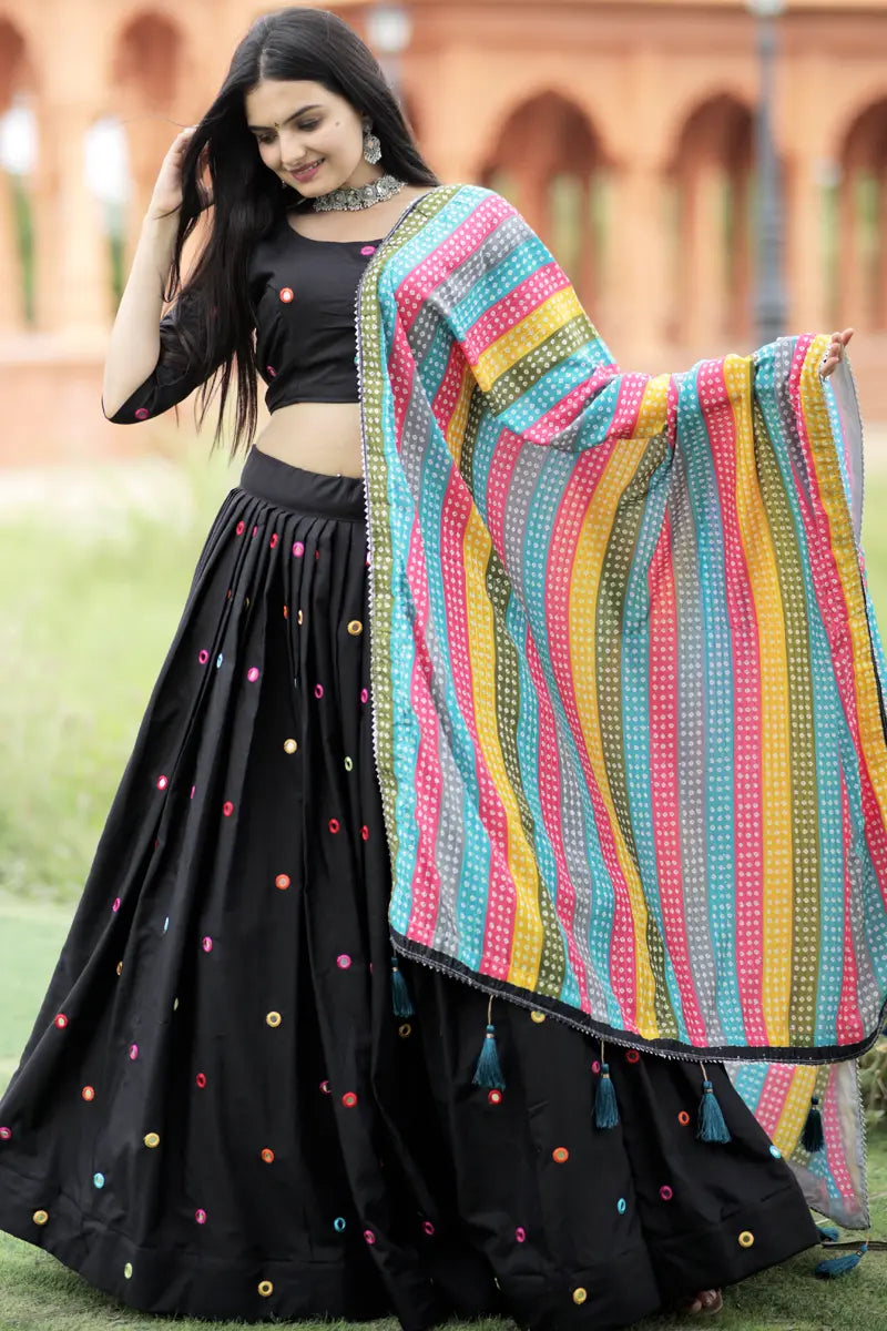 Black Color Chaniya Choli For Navratri