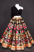 Black Crop top lehenga choli for wedding