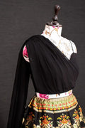 Black Designer Blouse with Banarasi Lehenga