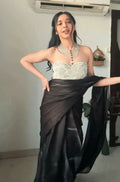 Black Modern Pre Stitched Saree