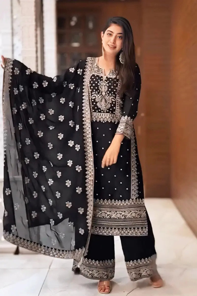 Black Sharara Suit Party Wear For Girls Online