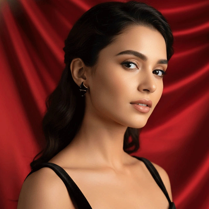 Black Enamel Earrings