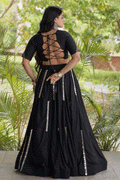 Black Garba Lehenga Choli For Women