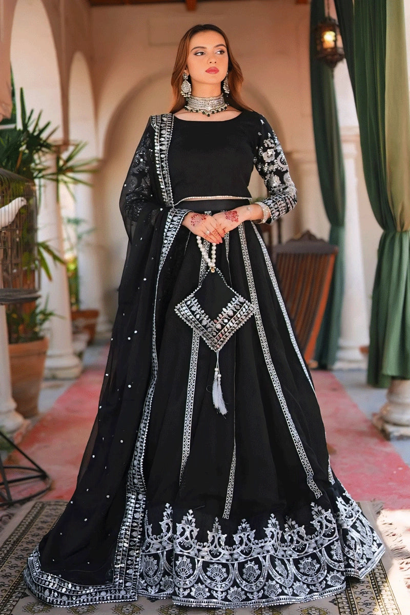 Black velvet lehenga for girls