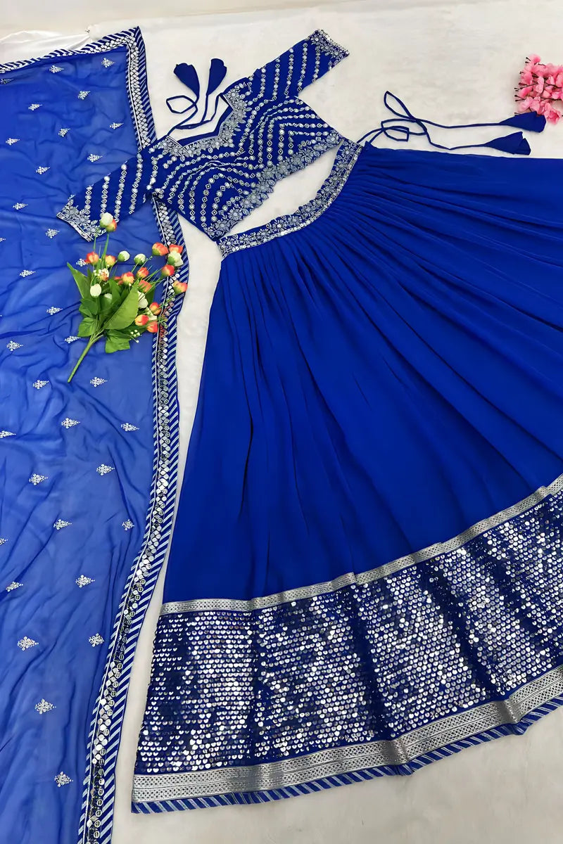 Latest Georgette Bridesmaid Lehenga For Sister Wedding - Anaya Designer Studio