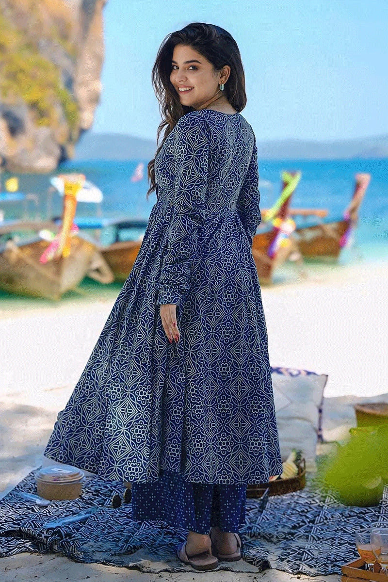 Blue Bandhani dress