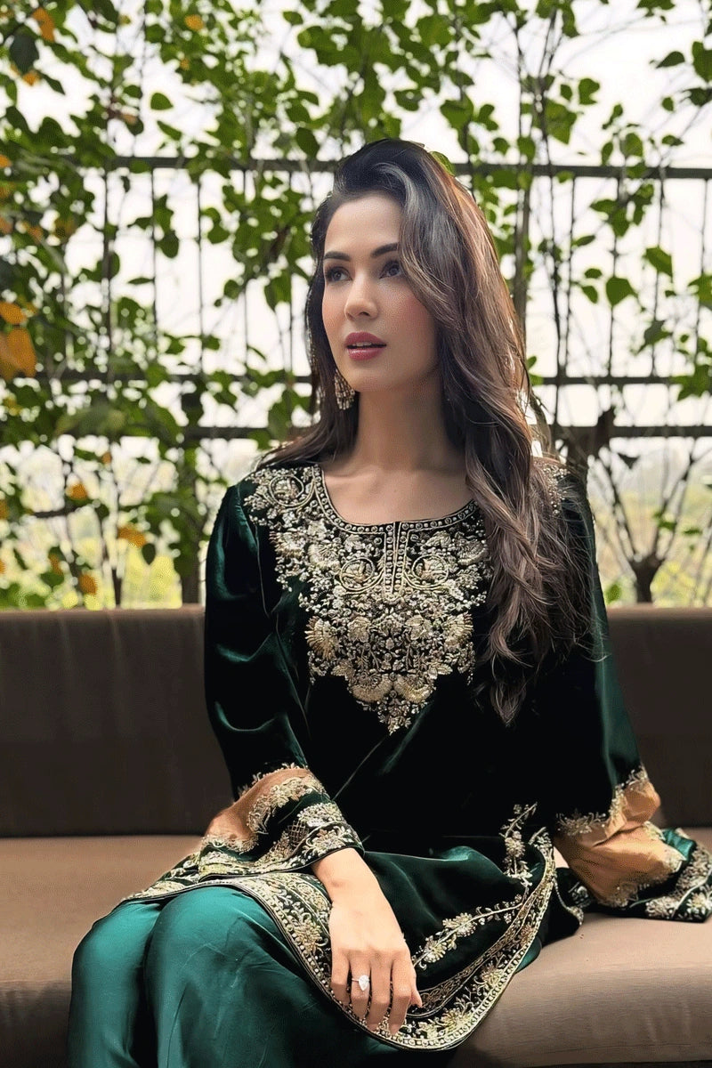 Sonal Chauhan velvet suit