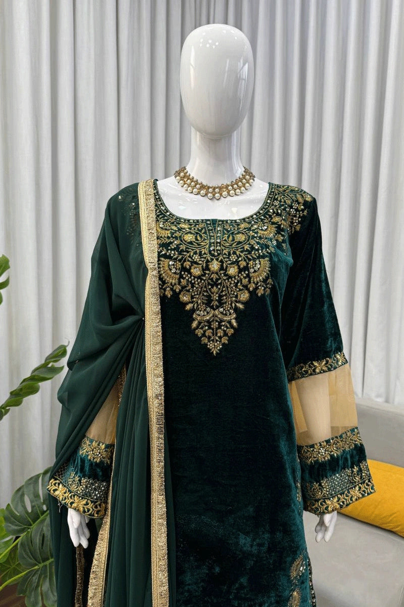 Bollywood velvet suit design