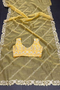 Bride Yellow Saree For Haldi