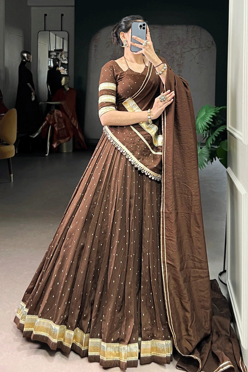 Brown Color Wedding Lehenga Choli