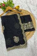 Celebrity Style Black Saree for Reception Party