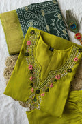 Chic Hand-Embroidered Silk Dress for Girls