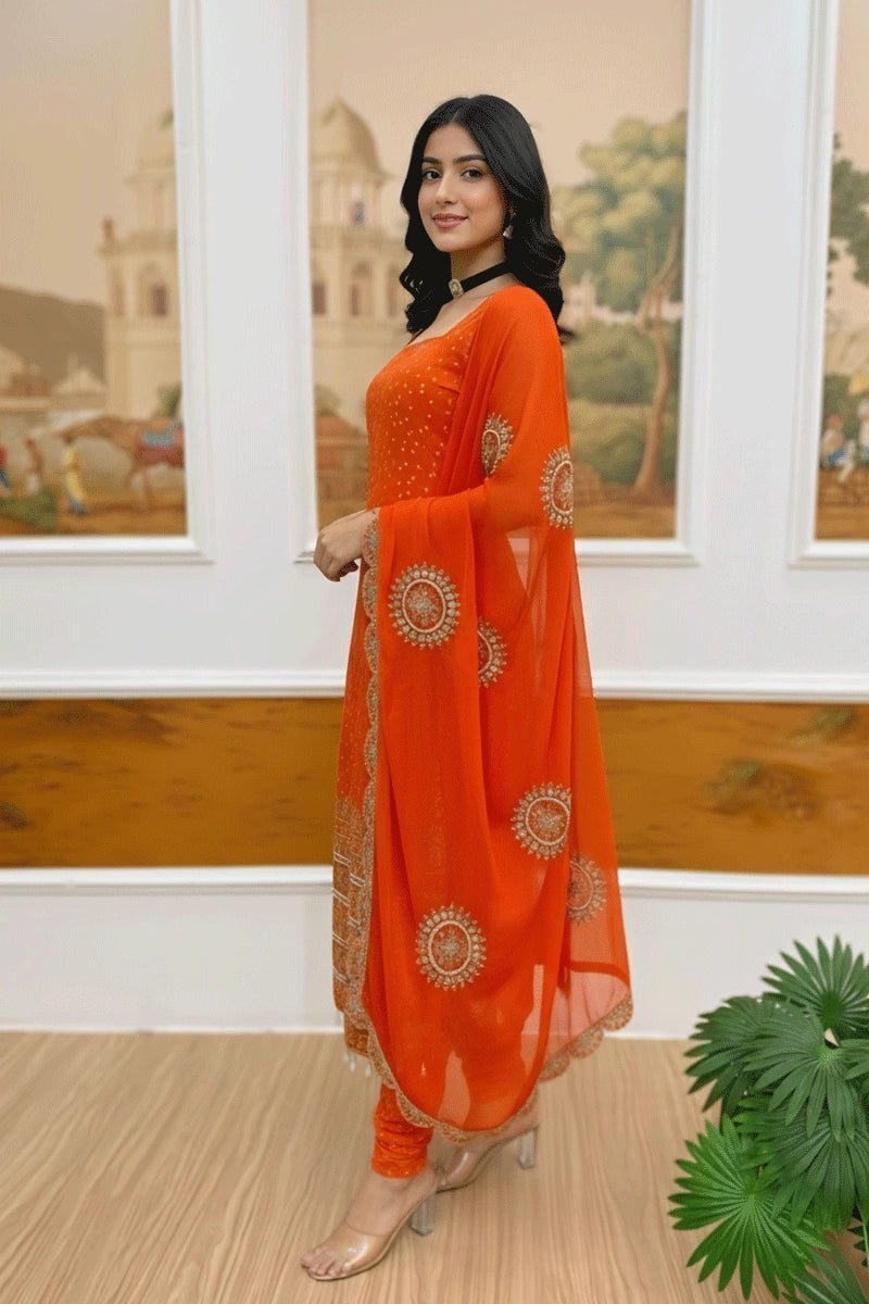 Orange Chudidar suit