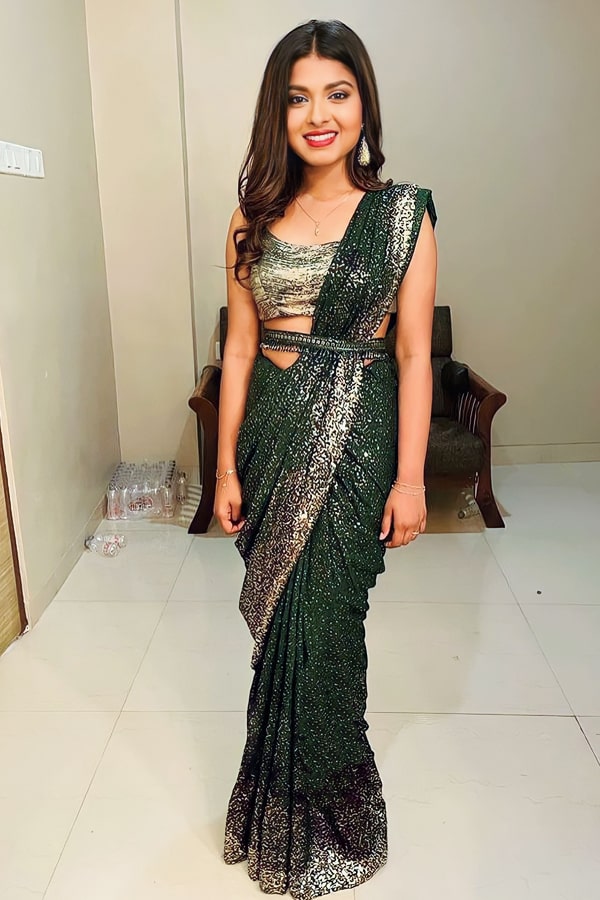 Cocktail Party Sequin Saree For Girls - Anaya Designer Studio