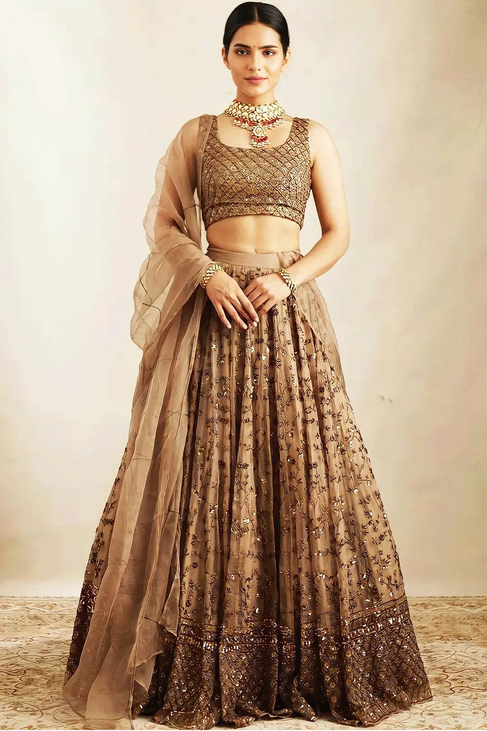 Crop Top Lehenga Choli For Sister Wedding