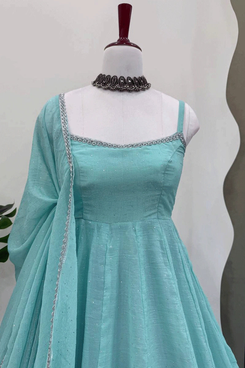 Crunch Silk Anarkali Suit 