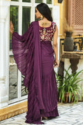 Crush Pleating Trendy Ruffle Saree Design Collection