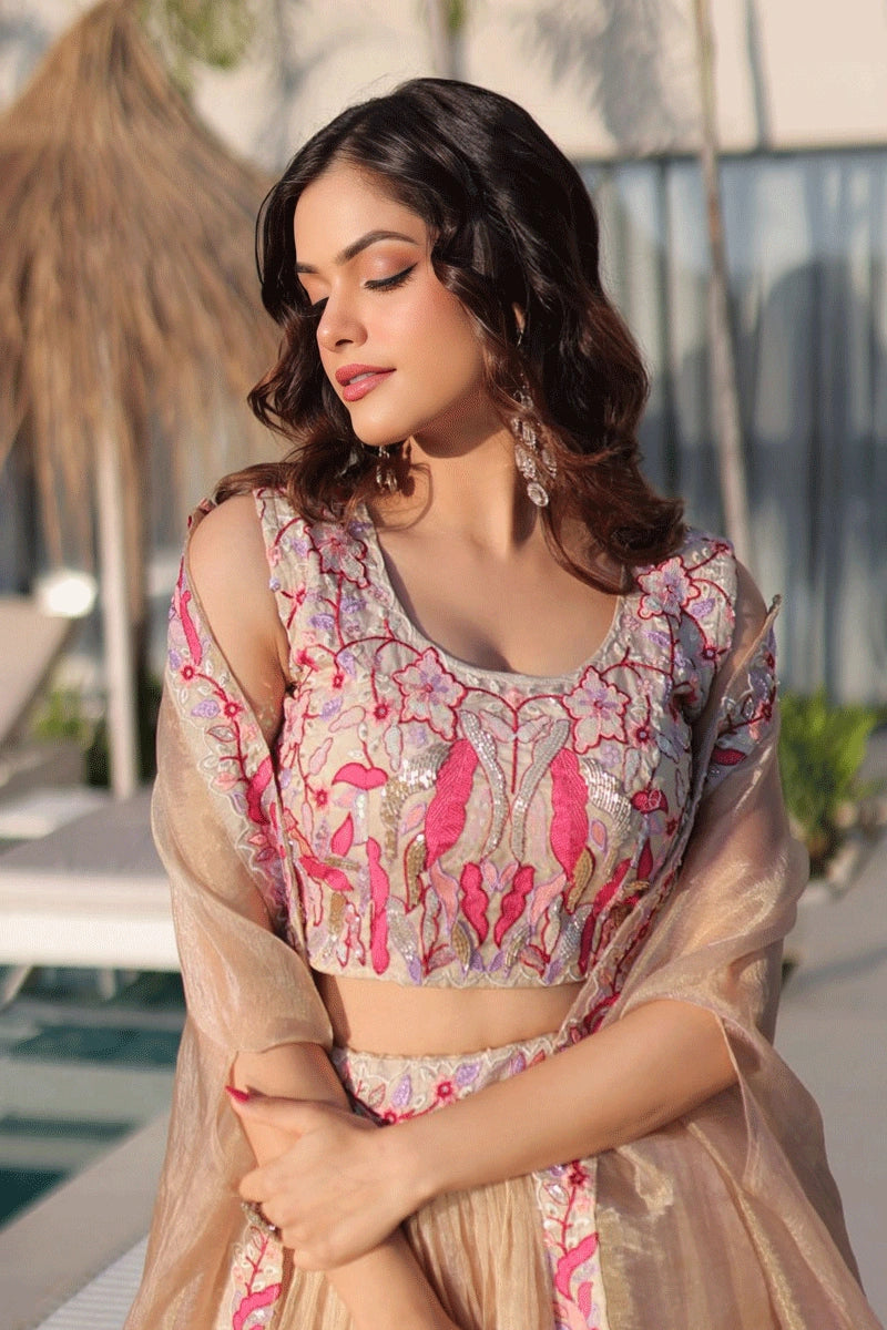 lehenga choli with shrug for DJ night