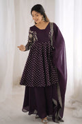 Dark Purple Sharara Suit