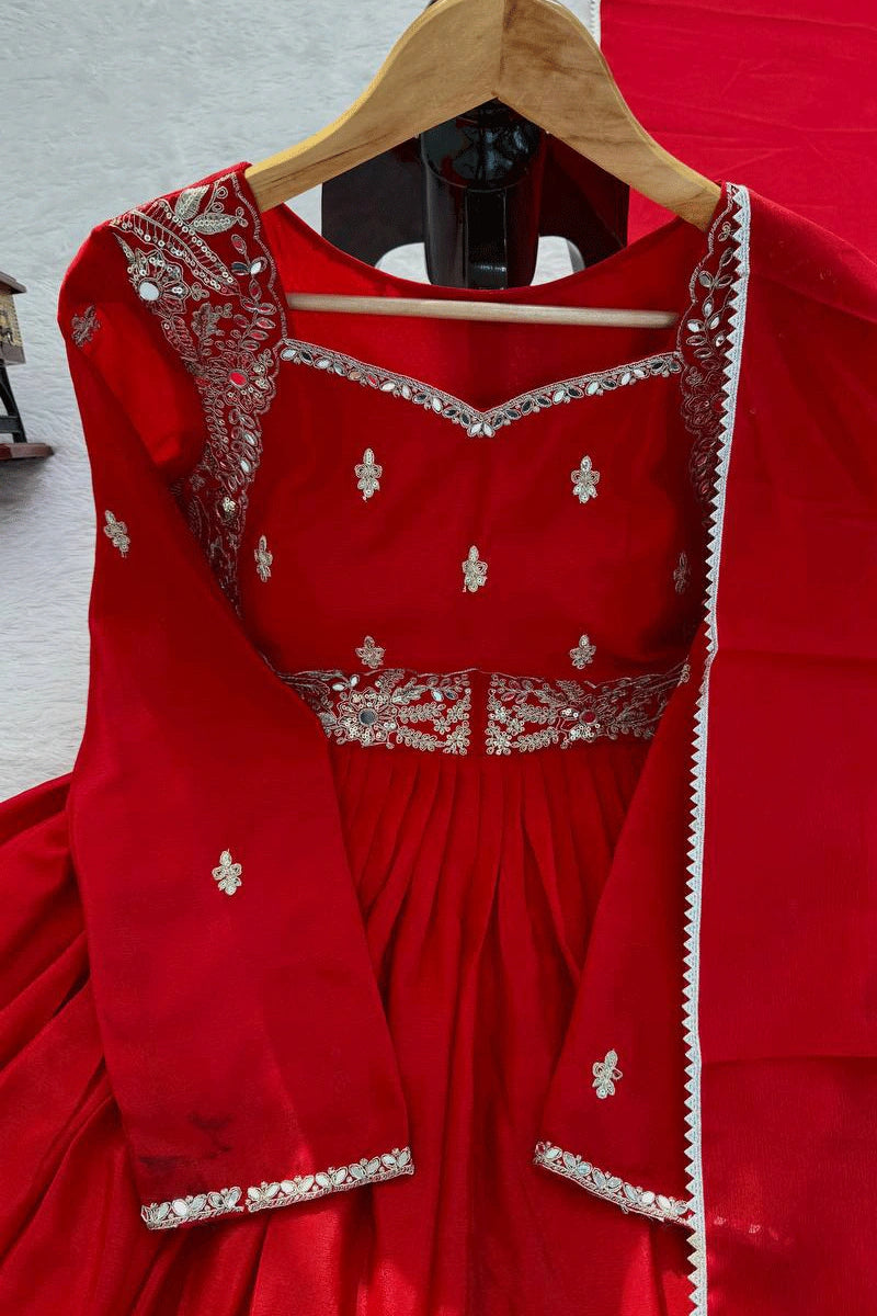 Dark Red Color Dress 