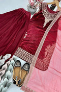 Dark Red Color Sharara Suit 
