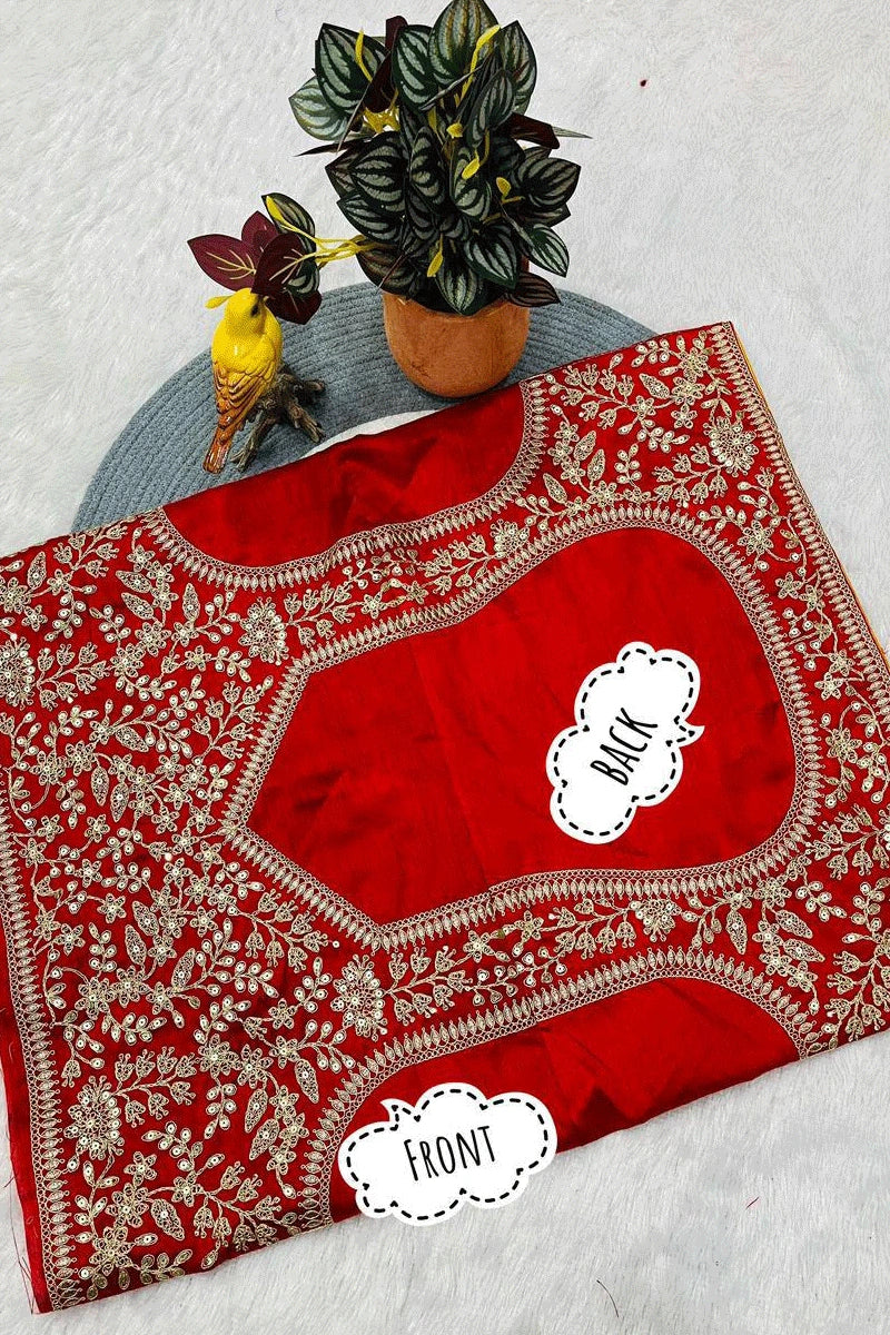 Dark Red Saree