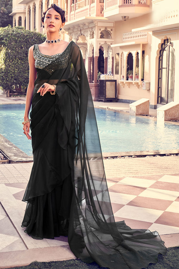 Designer Georgette Party Wear Saree Collection For Girls - Anaya Designer Studio