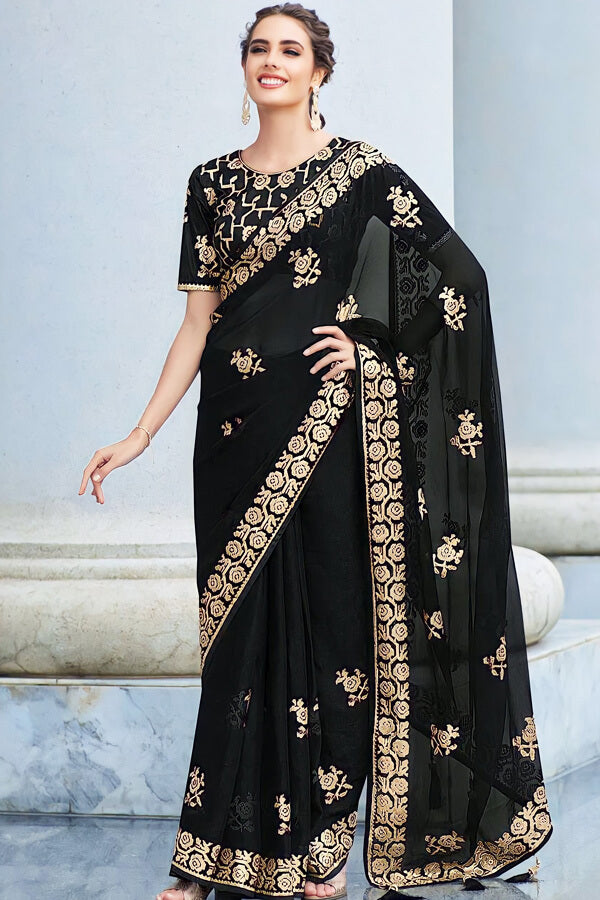 Designer Georgette Sequence Work Saree 2023 - Anaya Designer Studio