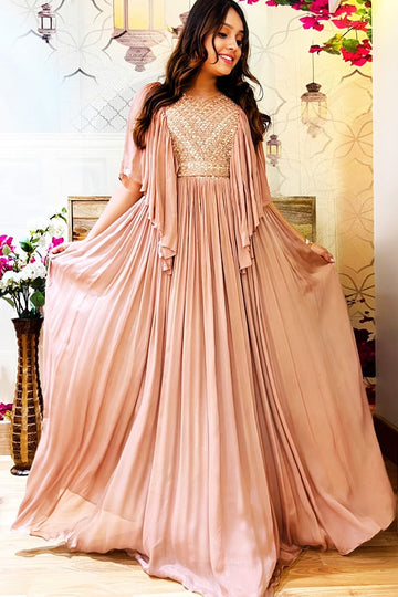 maxi dress from old chiffon saree Draped Maxi dress usa/lavender layered Maxi dress/ Draped saree dress with hand embroidery belt /pre Draped saree gown /dress with belt