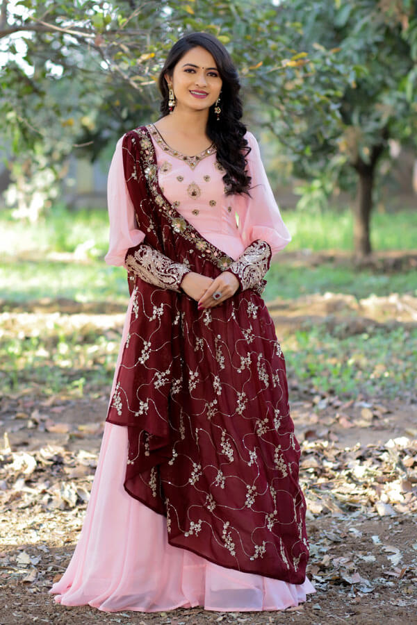 Latest Party Wear Gown With Shrug For Women - Anaya Designer Studio