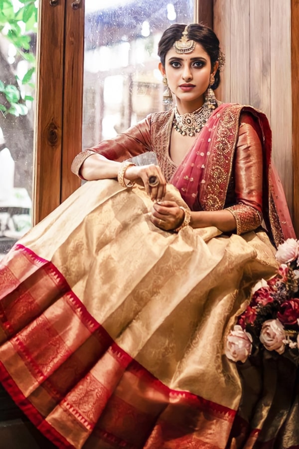 Designer Pattu Half Saree Online Shopping - Anaya Designer Studio