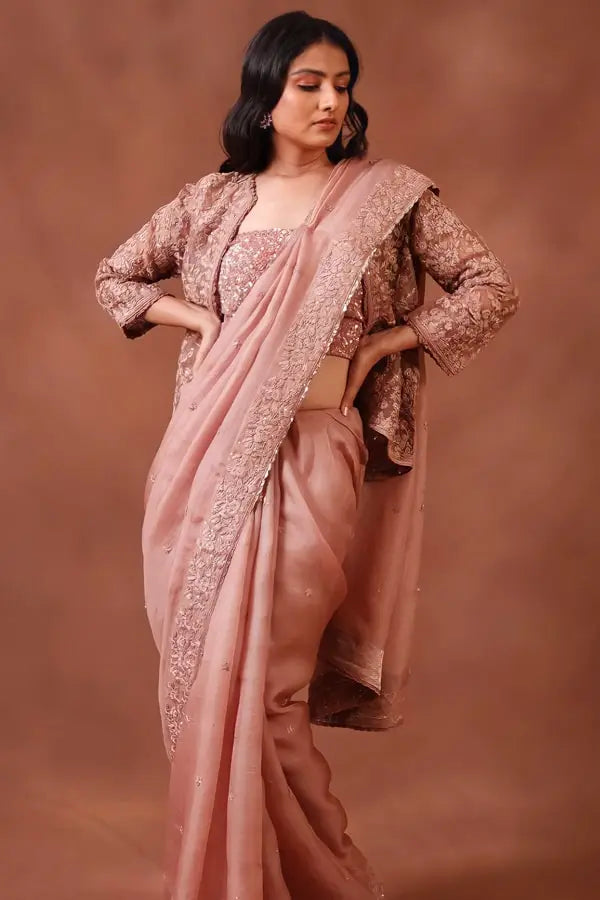 Designer Saree With Jacket For Wedding 2022 - Anaya Designer Studio